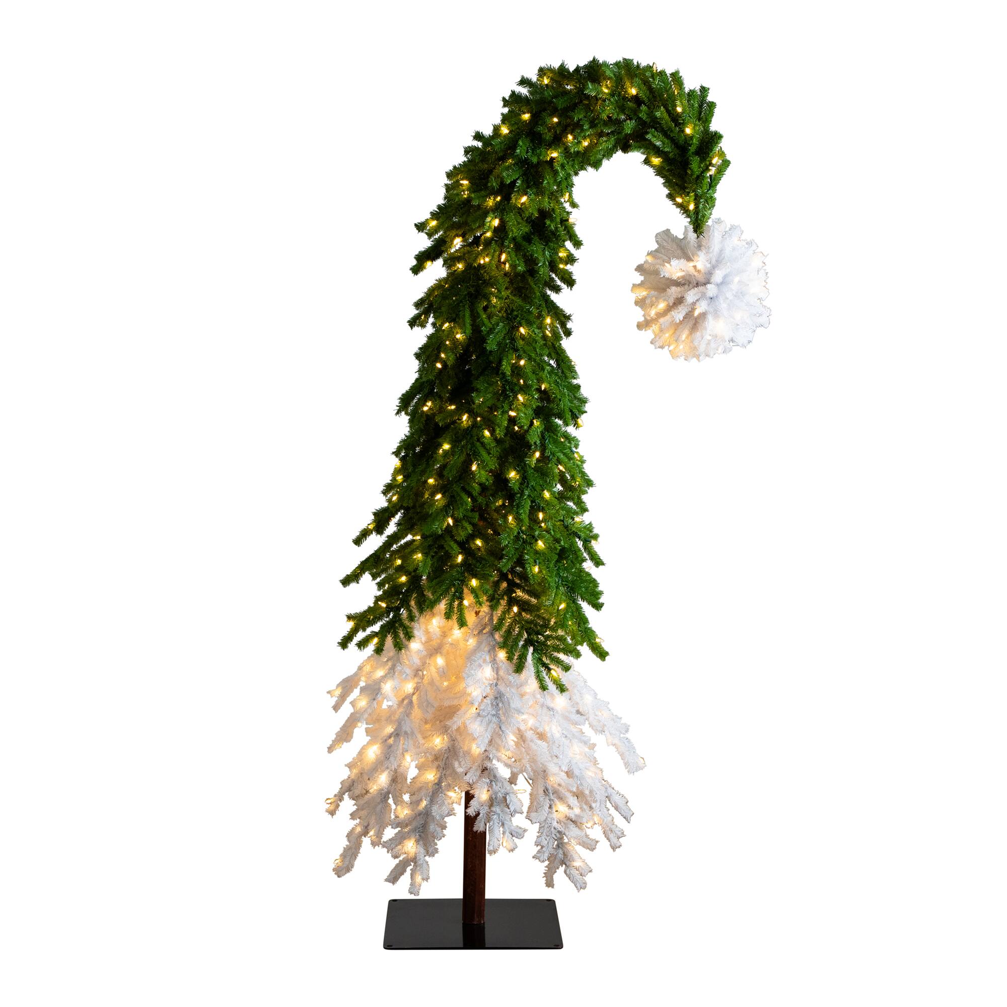 9ft. Pre-Lit Santa’s Hat Fir Artificial Christmas Tree, Clear LED Lights